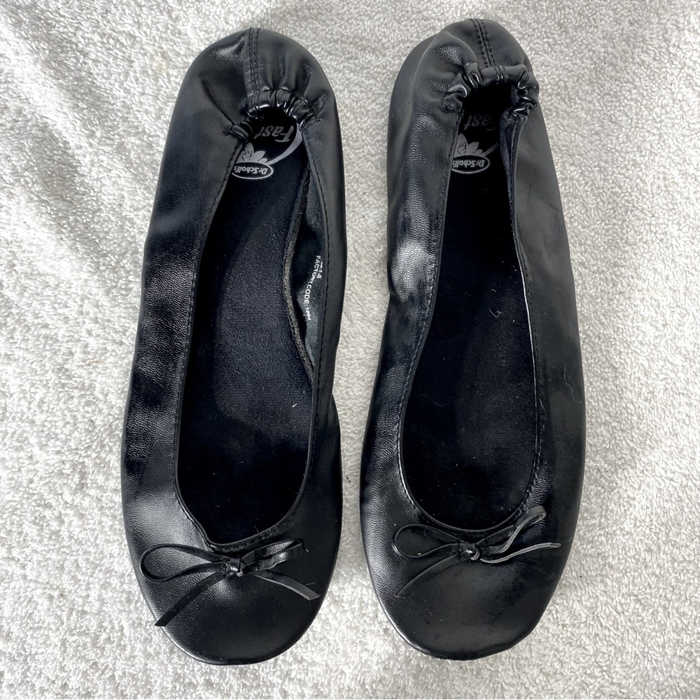 5/$35 Dr. Scholl’s Black Roll Up Packable Fast Flats Ballet Flats 7/8